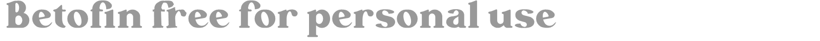 Betofin font preview